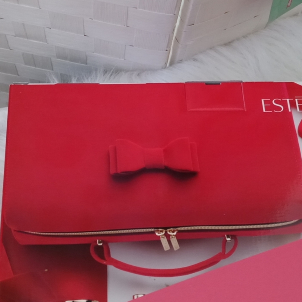Estee Lauder Red Travel Makeup Train Case